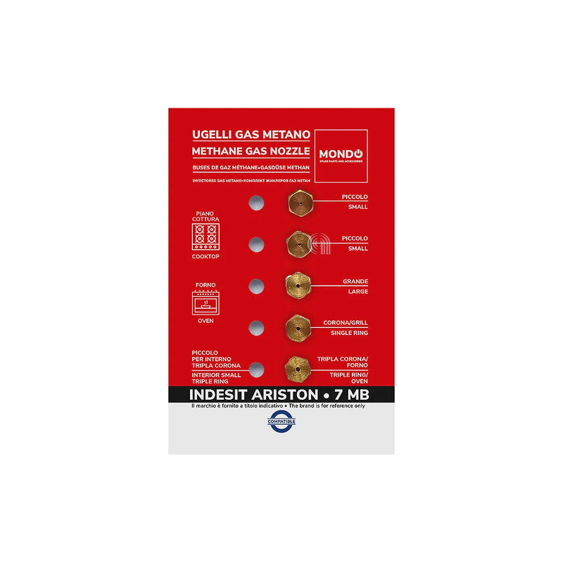 WHIRLPOOL, ARISTON, INDESIT, UNIVERSAL, MONDO - Methangasdüsen für Kochfeld - AST-00537531
