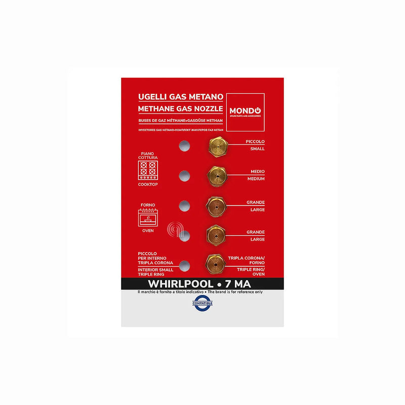WHIRLPOOL, UNIVERSAL, MONDO - Methangasdüsen für Kochfeld - AST-00537529