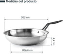 LACOR Sartén Origin Acero Inoxidable 22cm - Modelo 47322