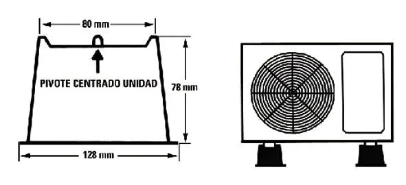 Bodenhalterung Außeneinheit 35cm schwarz
