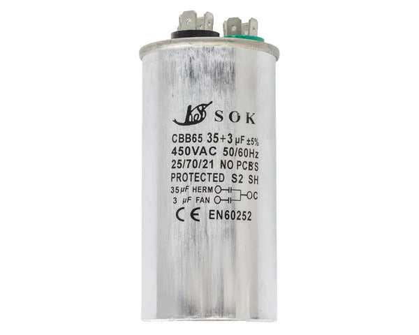 Arbeitskondensator 35µF + 3µF 450V