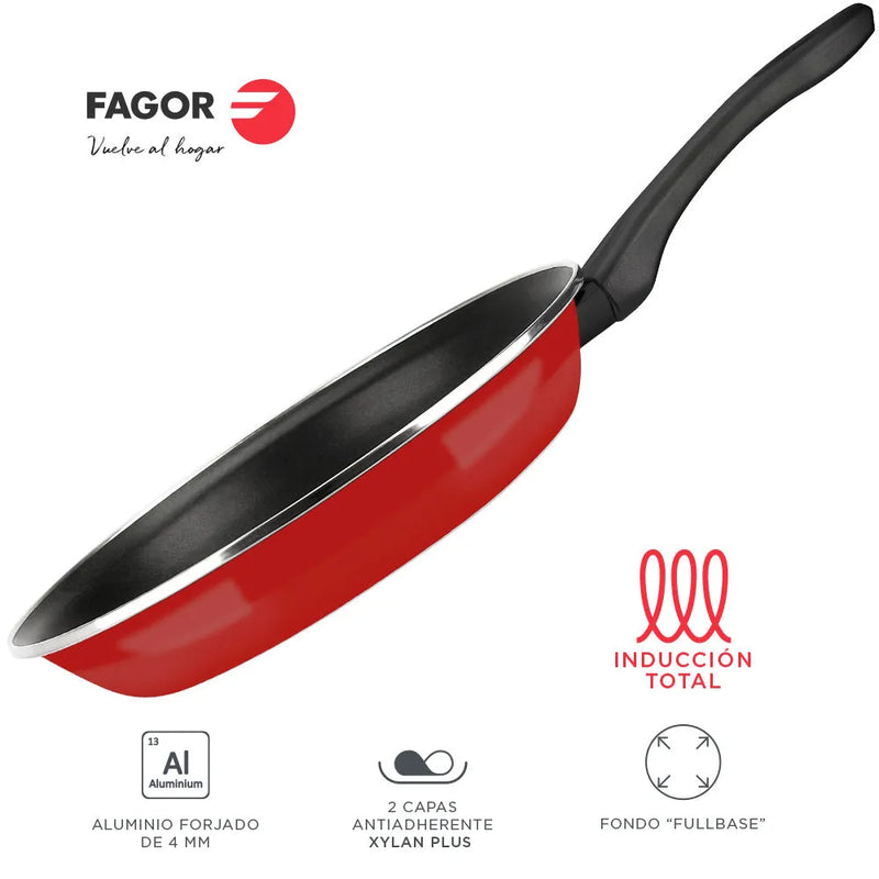 FAGOR Sarten OPTIMAX Ø28 rojo mate