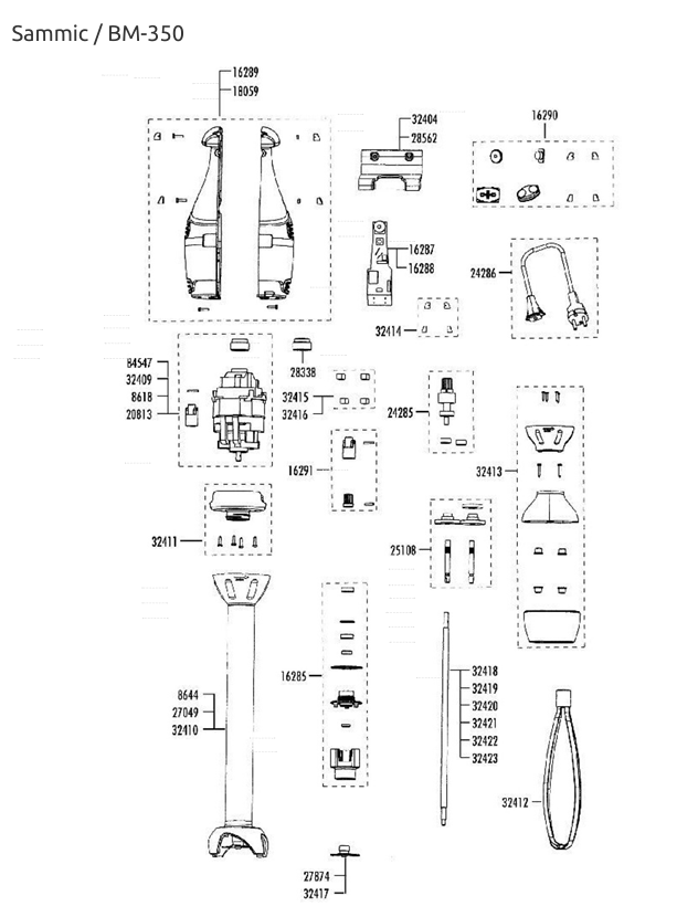 Sammic TR-350, BM-350 Gehäuse für industrielle Mixer 4039033