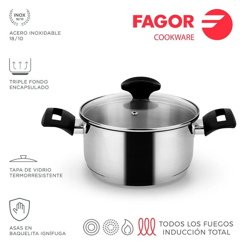 FAGOR Cacerola ALAIA + Tapa Ø24