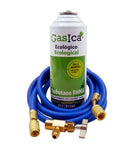 Gas refrigerante GASICA D2 - R12 R134a + manguera carga 1/4"x1/4" + válvula