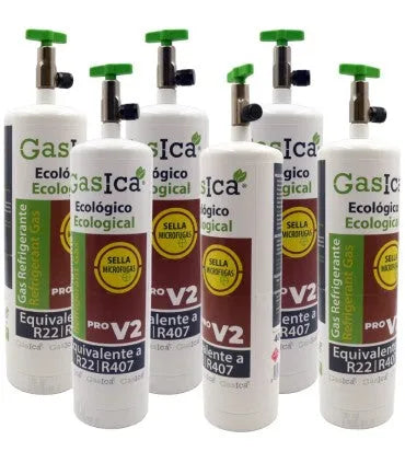Pack 6 botellas gas refrigerante GASICA PRO V2 - R22 R407 R290